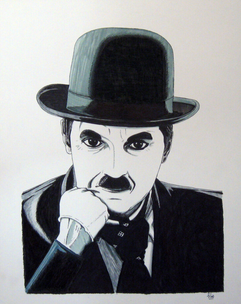 Charlot. Feutres sur carton.